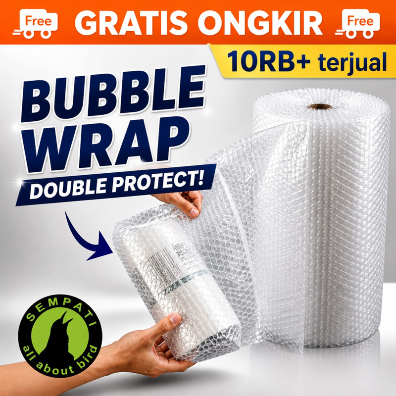 SEMPATI Bubble Wrap Extra Packing Tambahan Produk Anti Pecah Safety Packing Plastik Bubble Wrap Pelindung Paket Pengaman Barang Cepuk Pakan Vitamin Tebok Sangkar Aksesories Burung
