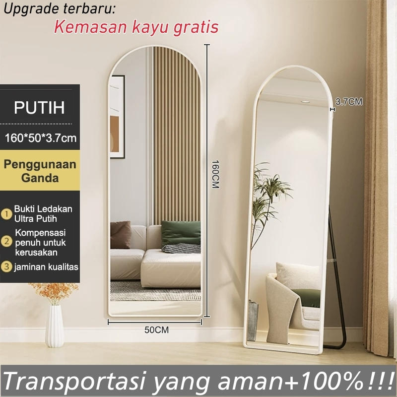[Upgrade] Standing Mirror Cermin Standing Cermin Berdiri Full body Kaca Cermin Gantung Cermin Aestheitc Cermin Dinding Full Body