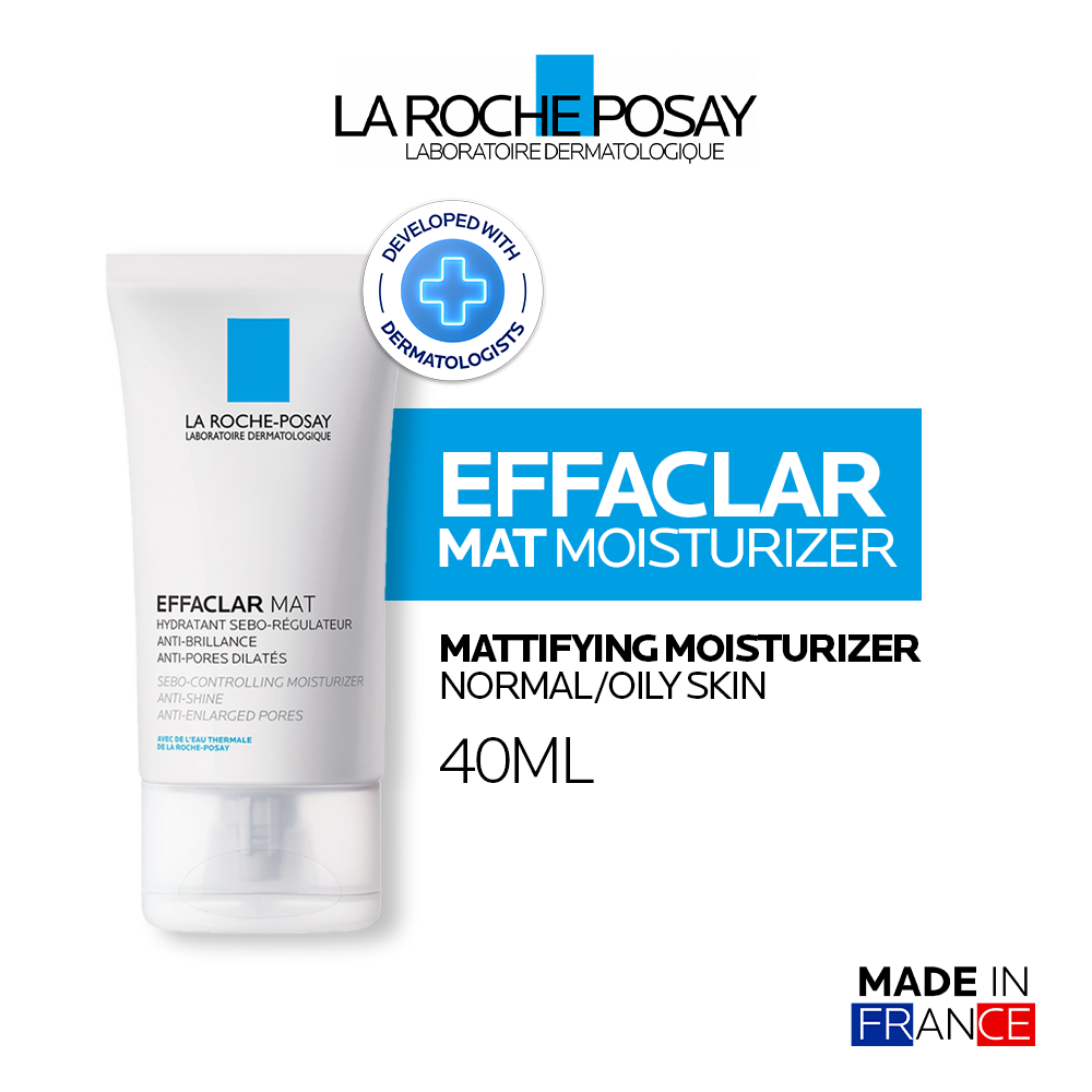 La Roche Posay Effaclar Mat Sebo Controller 40ml - Moisturizer Oily Skin Large Pores (Pori-Pori B...