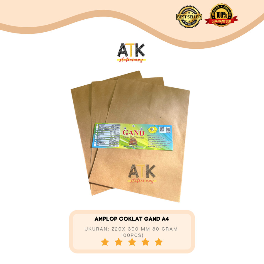 Amplop Coklat A4 Gand atk