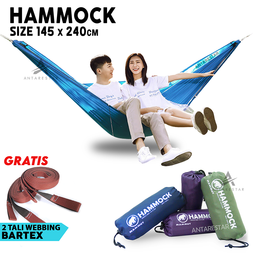 Hammock Single Ayunan Gantung Ringan Praktis Untuk Pendaki Camping Hiking Traveling Outdoor Backpacking Hamock Hemock Hemok grosir hammock single ayunan gantung camping outdoor kuat ringan praktis untuk pendaki hiking traveling backpacking hamock hemock hemok