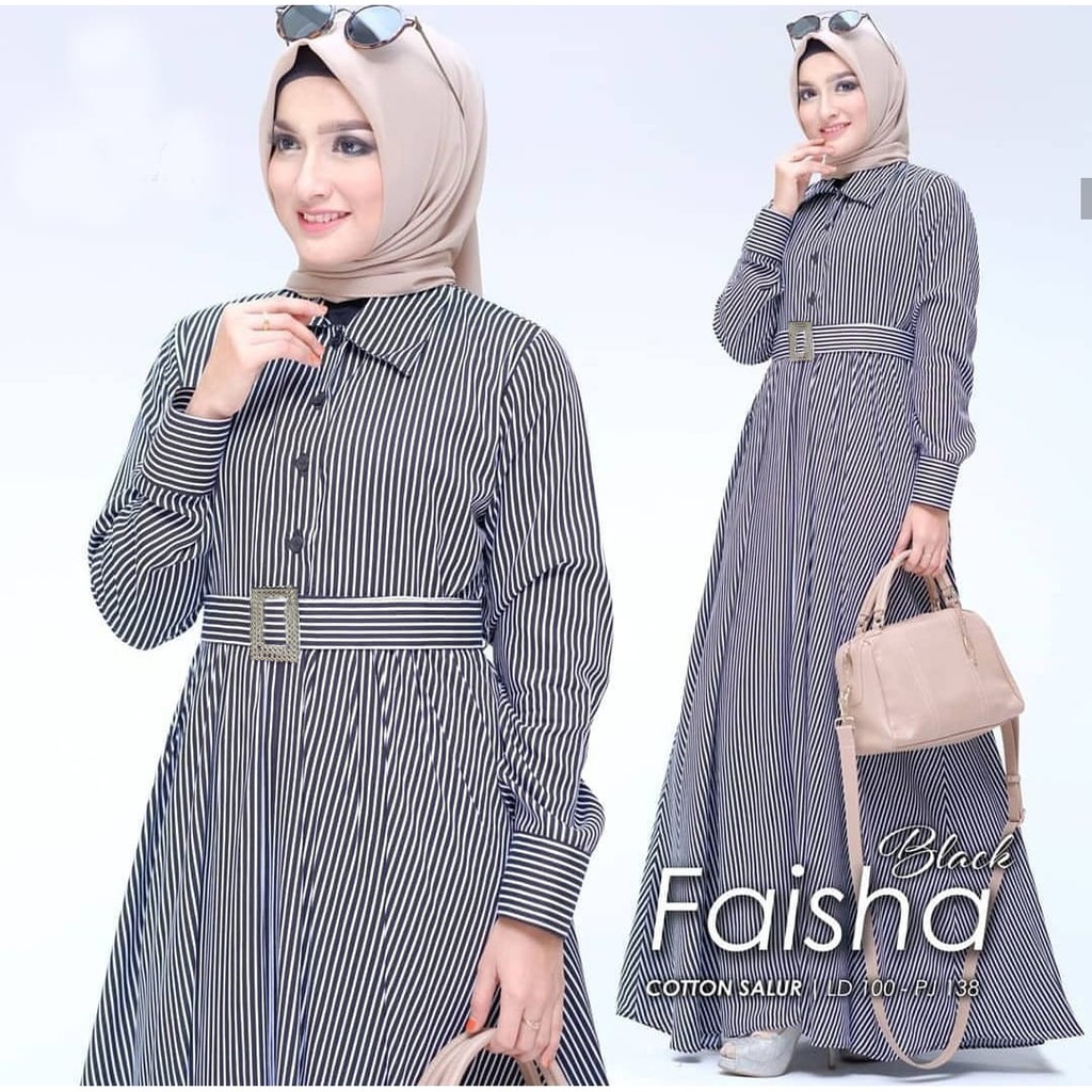Baju Muslim Modern FAISHA DRESS Bahan KATUN SALUR JEPANG Gamis Wanita Murah Gamis Wanita Remaja Gamis Wanita Modern 2020 Kekinian