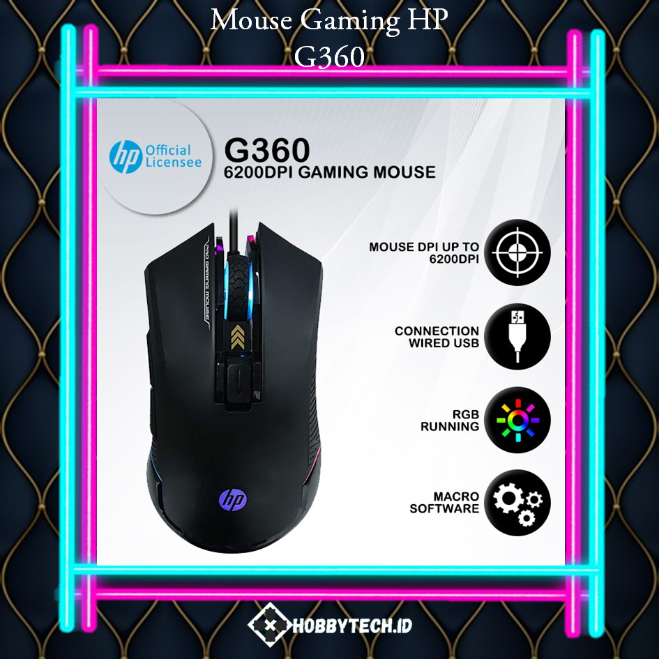 Mouse Gaming HP G360 - 6200DPI RGB Driver Macro Software