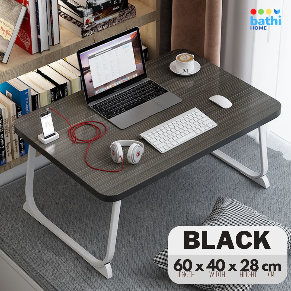 Meja Lipat Belajar Laci Stand Buku Cup Holder 60cm Portable Laptop Foldable Bed Table BATHI-BO60