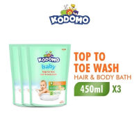 [Paket isi 3] KODOMO Top To Toe Refill 450ml