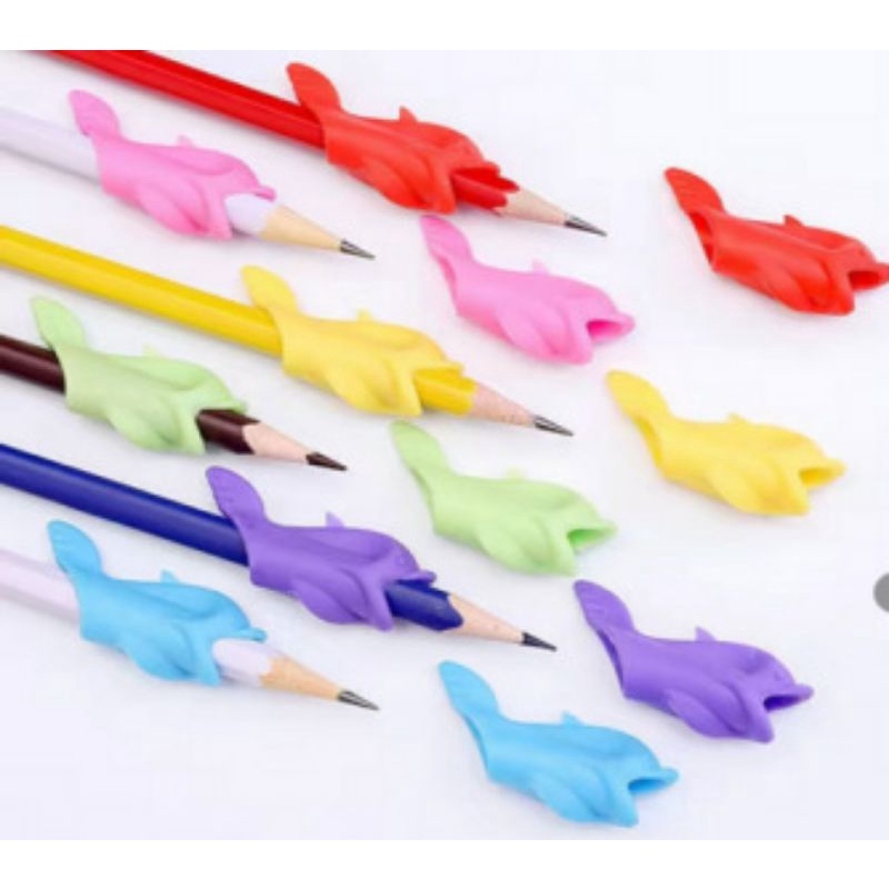 Pencil holder Pensil Grip Alat Bantu Menulis Anak Model Dolphin Silikon