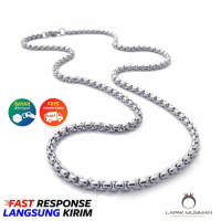 Kalung Titanium Gold Pipih 45/60CM Pria dan Wanita Anti Karat Selamanya