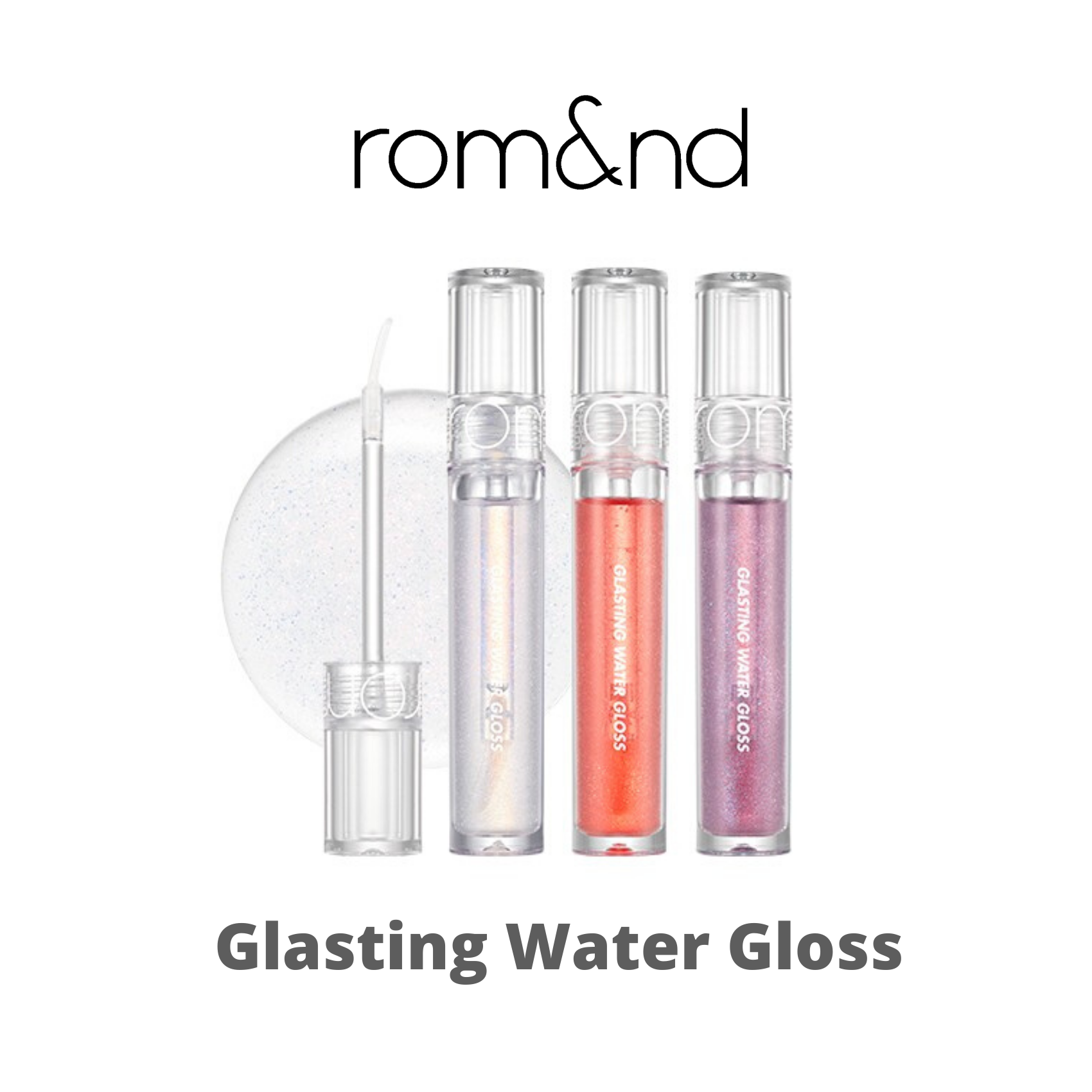 Rom nd glasting gloss. ROM ND Glasting Water Gloss. Romand Gloss Glasting. Glasting Water Gloss 01. Блески Romand.