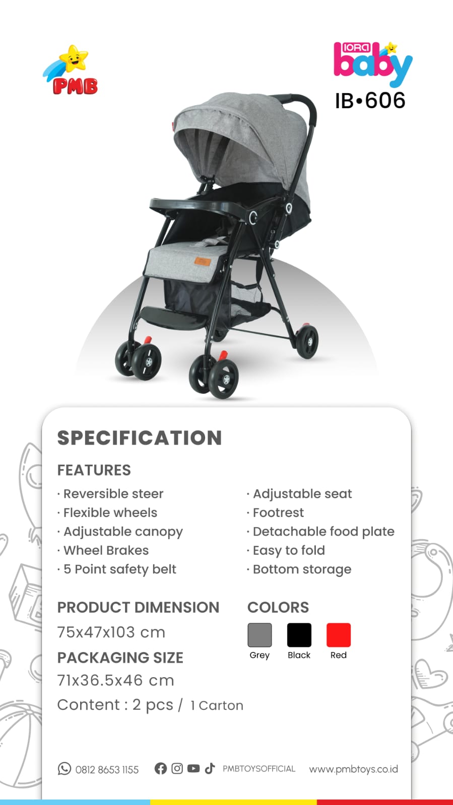 Baby Stroller Space Baby Pacific Original Kereta Dorong - SB 203