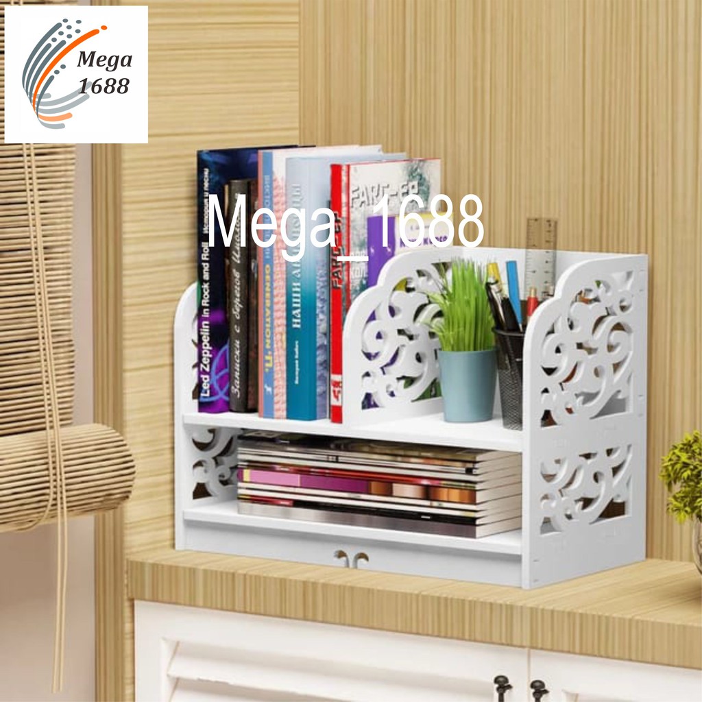 Mega1688 Rak Buku Meja DIY Vintage Serbaguna MG335