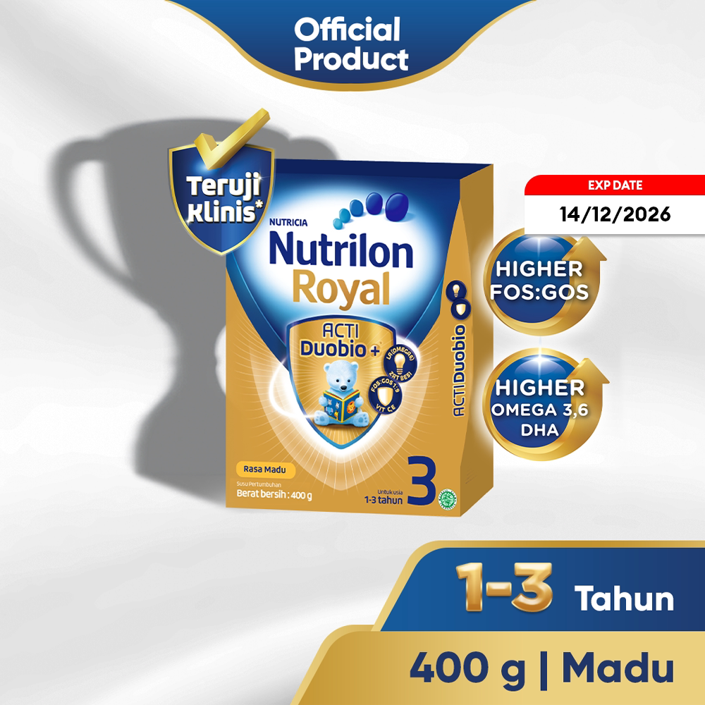[Near Exp. Date] Nutrilon Royal 3 Madu Susu Pertumbuhan Bubuk 400gr - Untuk Usia 1-3 Tahun [Exp. Date 14 December 2026]