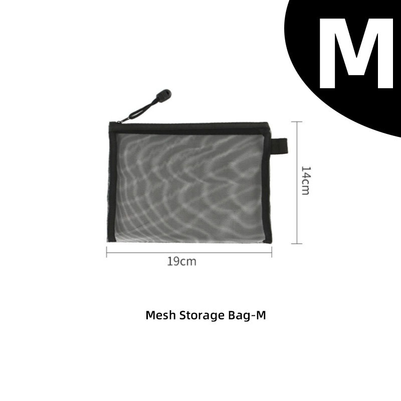 Mesh Transparan Kosmetik Pouch Tas Perlengkapan Mandi Benang Bersih Travel Storage Organizer/Tempat pensil/kotak Pensil-Suning Mall