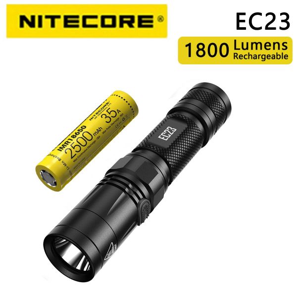 100% original Nitecore EC23 1800 lumens CREE XHP35 HD E2 LED High Performance Flashlight with Battery (IMR18650 2500mAh 35A)