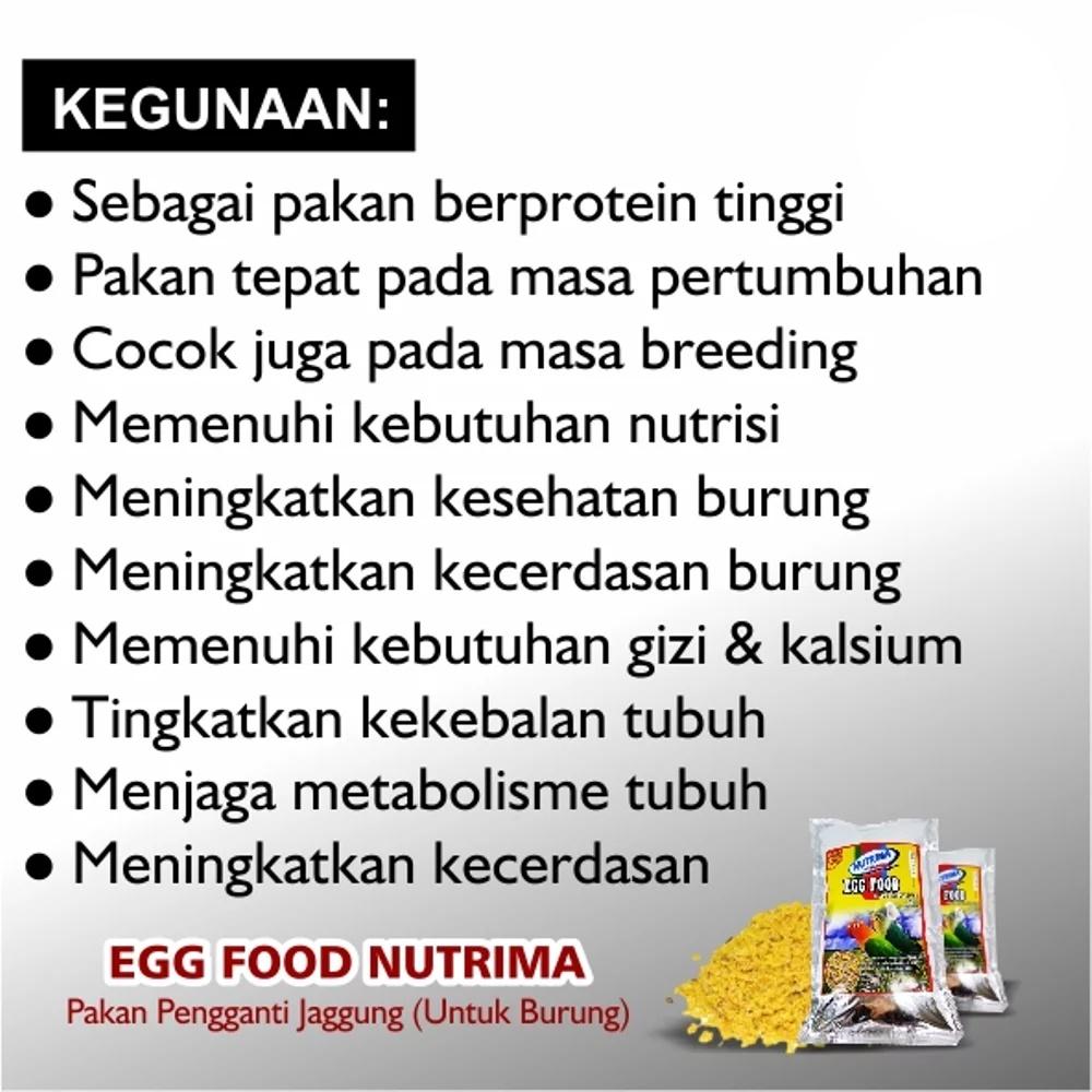 Jual EGG FOOD NUTRIMA PAKAN BURUNG KENARI LOVEBIRD DLL Terbaru Jual EGG FOOD NUTRIMA PAKAN BURUNG KENARI LOVEBIRD DLL Terbaru