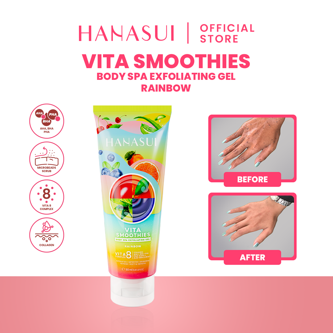 Hanasui Vita Smoothies Body Spa Exfoliating Gel - VITA 8 Complex Double Exfoliator Mengangkat Sel...
