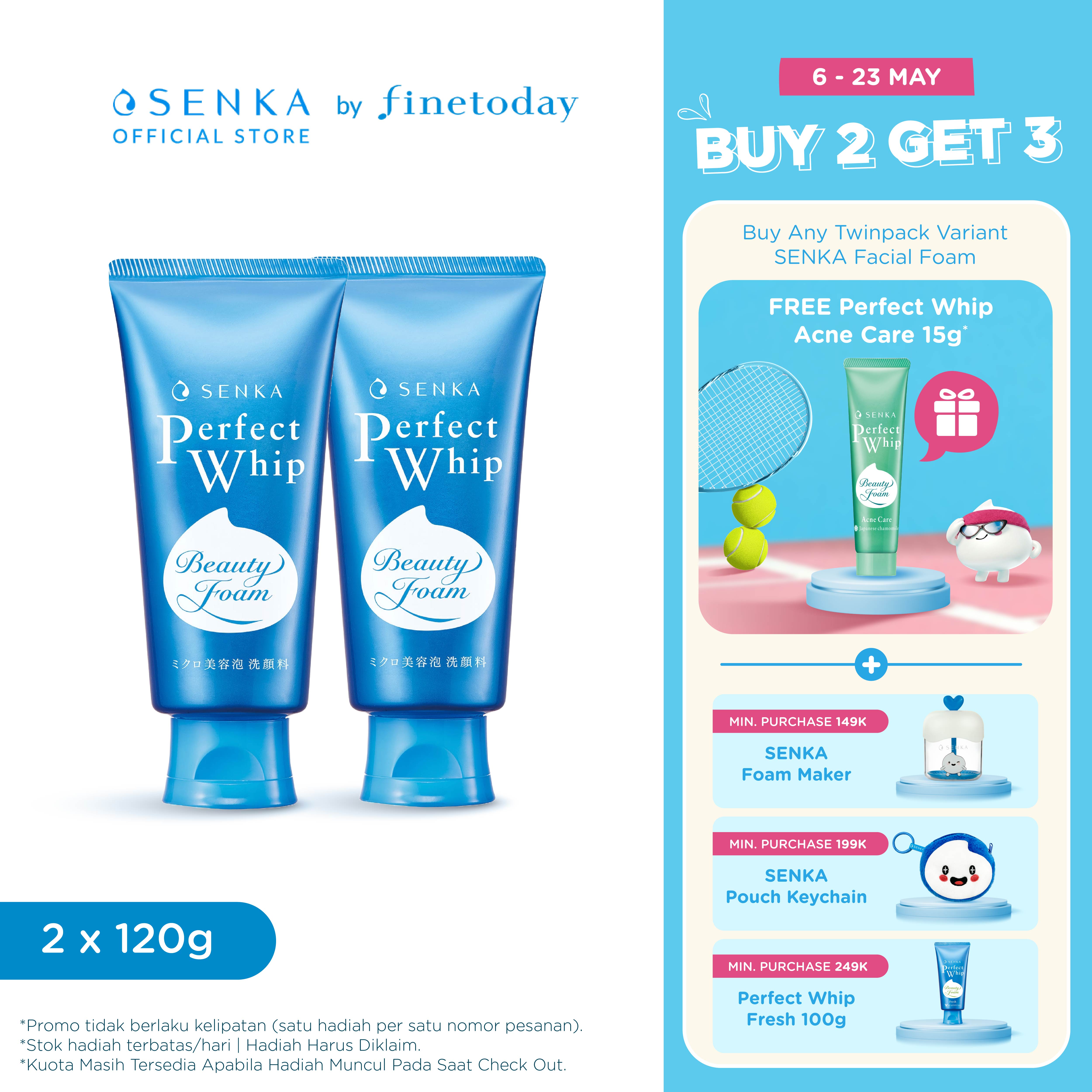 [TWINPACK] SENKA Perfect Whip U With White Cocoon Essence 120gr [BUY 2 GET 3 Hadiah Terbatas/Hari]