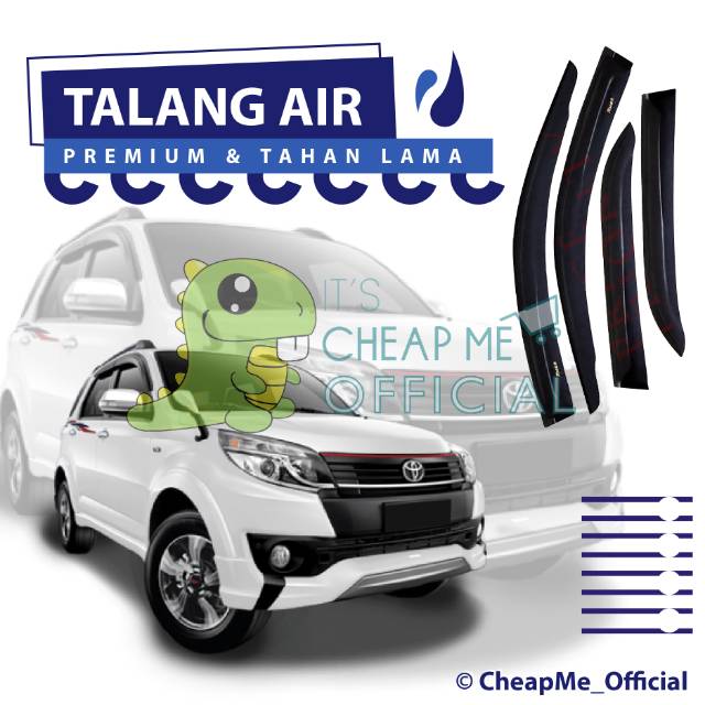 Car Side Visor Rush Lama Model Slim + 3M / Talang Air Mobil Rush Lama / Talang Air