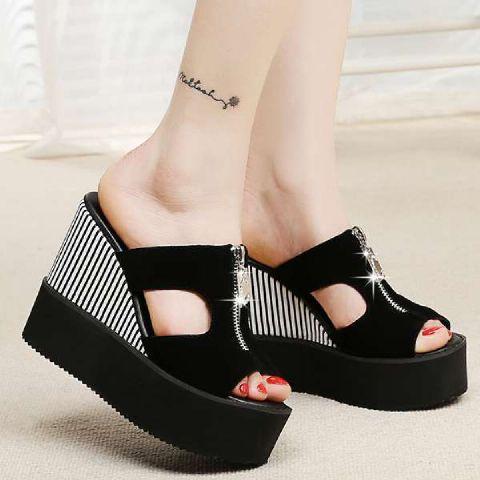 Sandal Wedges Wanita Tinggi 12cm-Wedges Pesta-DH 158# Zahra CLCT# sandal wedges wanita tinggi 12cm-wedges pesta-dh 158# zahra clct#