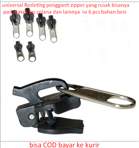universal Resleting pengganti zipper yang rusak bisanya pada jaket tas celana dan lainnya isi 6 pcs bahan besi