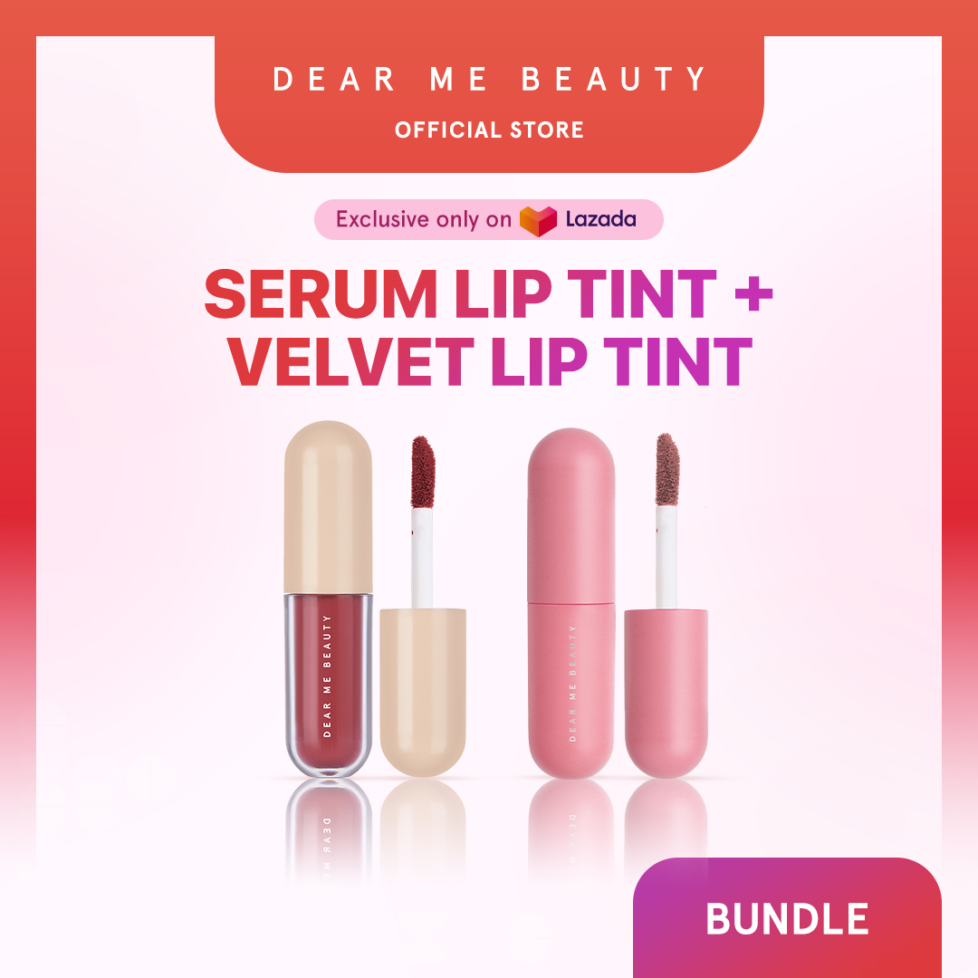 [LAZADA EXCLUSIVE] Dear Me Beauty Velvet Gleam Bundle - 1pc Serum Lip Tint + 1pc Velvet Lip Tint