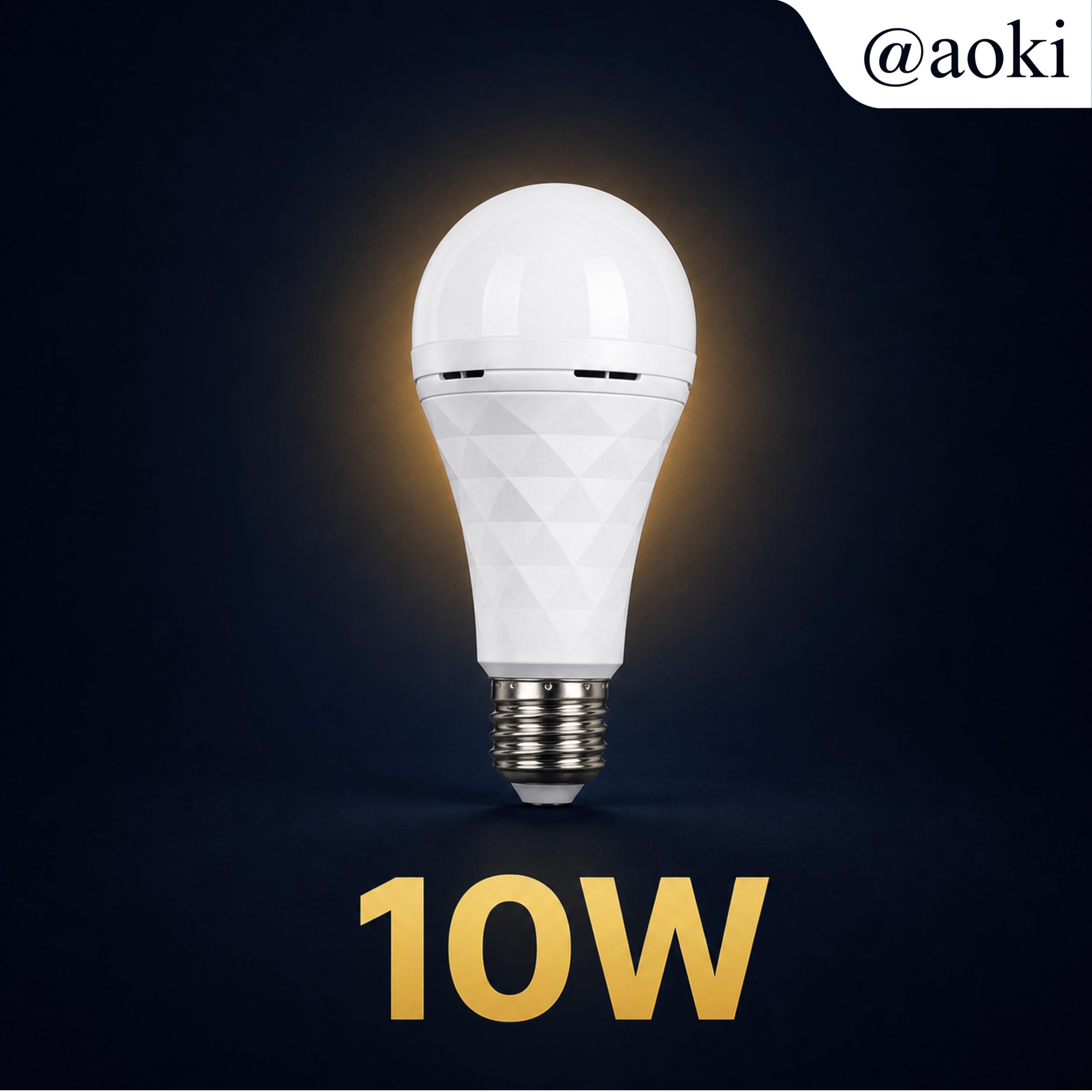 AOKI Lampu LED Emergency AC/DC Rechargeable 10W 15W 18W – Bohlam Darurat Otomatis Menyala Saat Listrik Padam Baterai Lithium 3 Jam + Fitting Gantung