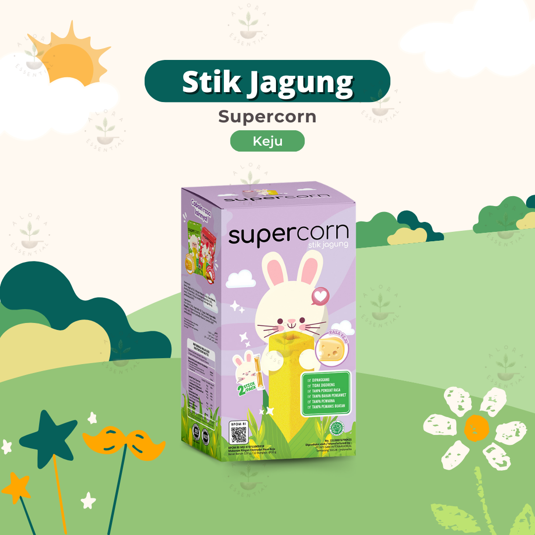 Supercorn Stik Jagung Rasa Keju - Snack Anak Non MSG - Cemilan Anak