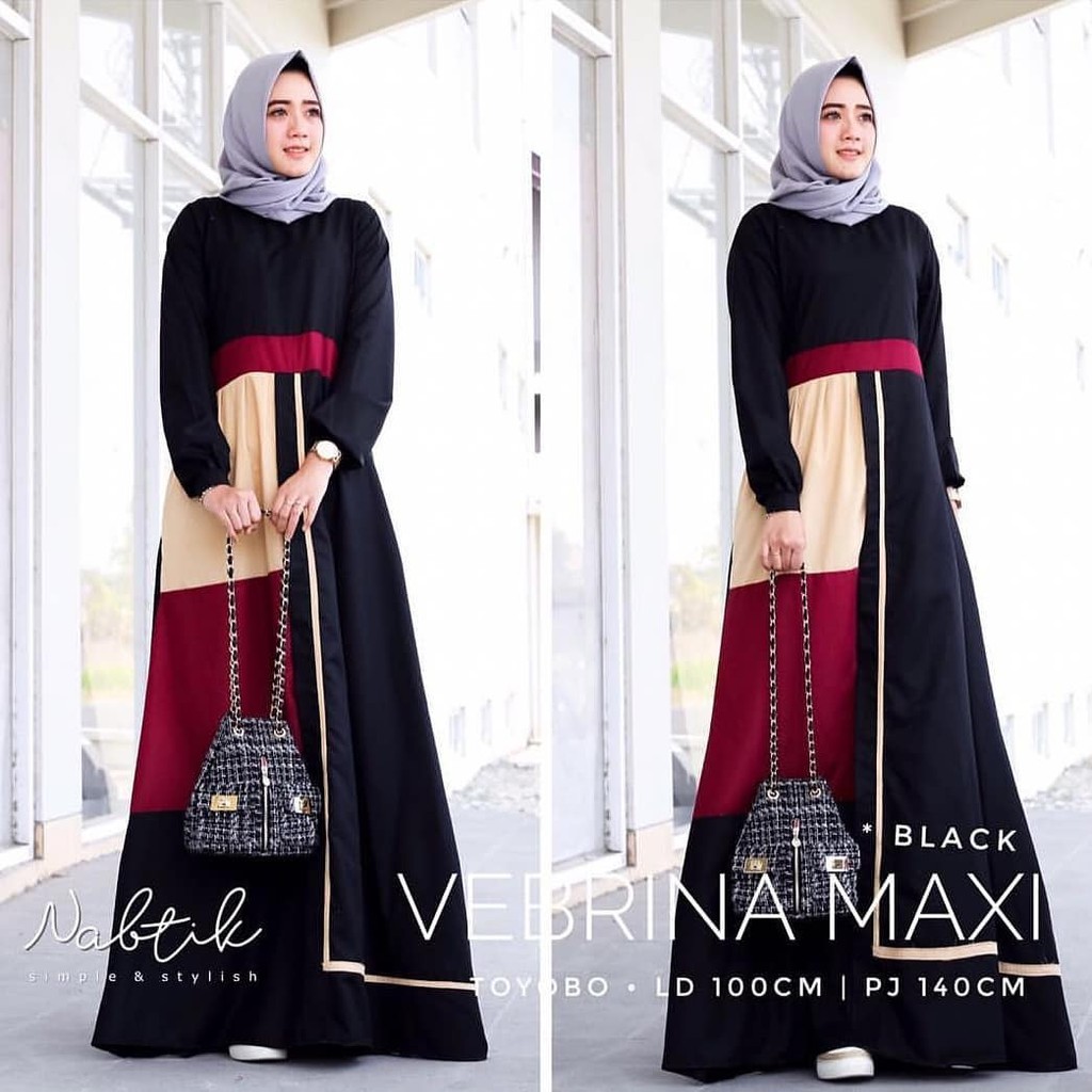 Baju Muslim Modern FEBRINA MAXI Bahan BALOTELI Gamis Wanita Murah Gamis Wanita Remaja Kekinian Gamis Wanita Modern 2020