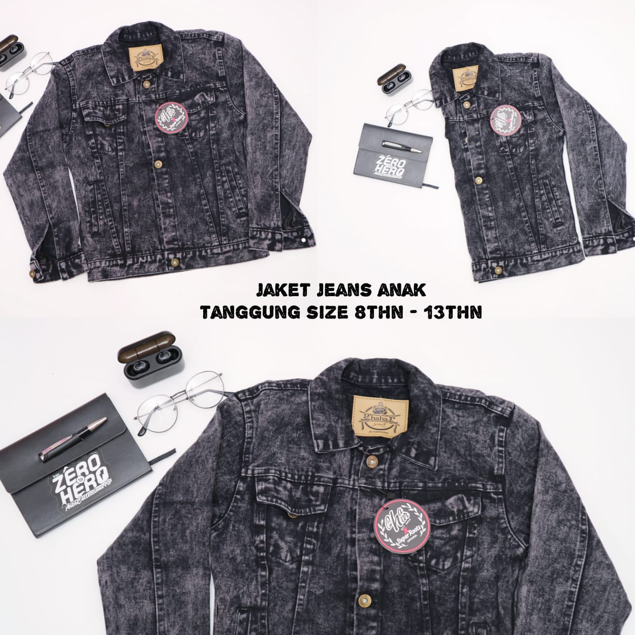 GN -Jaket Jeans Anak Pria umur 8thn-13thn / jaket jeans Ghahar anak tanggung art -jaket jeans anak pria umur 8thn-13thn / jaket jeans ghahar anak tanggung