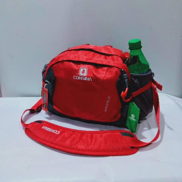 Tas Selempang Pinggang Consina Pasele Merah Kantong Hitam Januari 2019 - 2 Tas selempang pinggang consina pasele merah kantong hitam - 2
