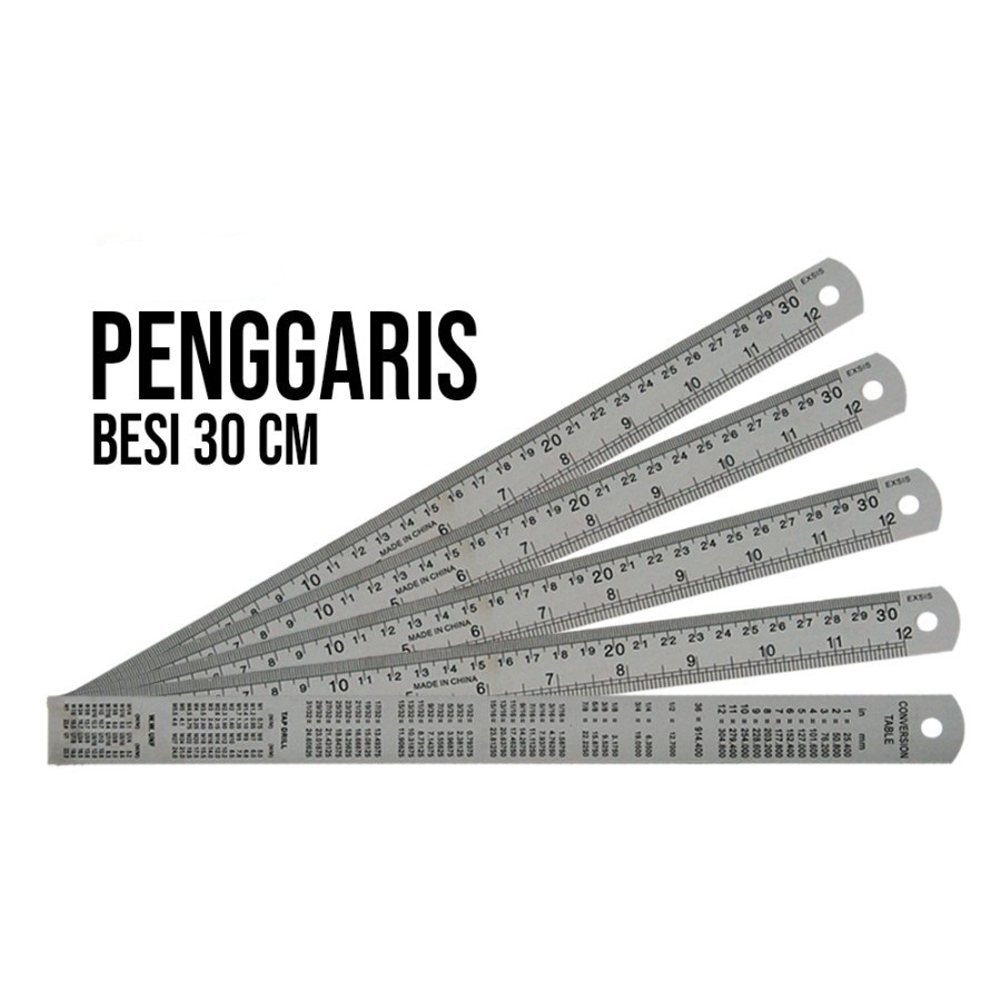 Penggaris Mistar Besi / Stainless Steel Ruler 30cm