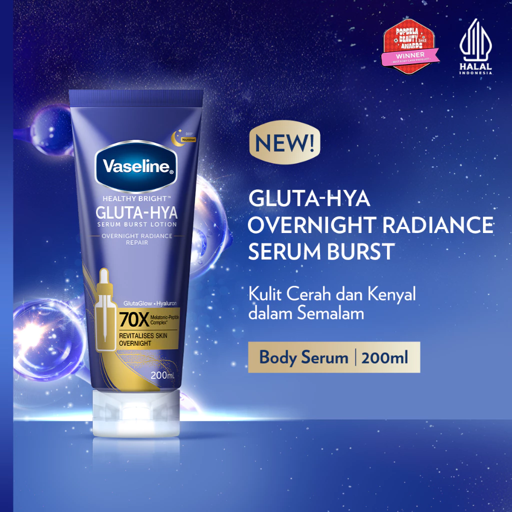 Vaseline Gluta-Hya Body Serum Overnight Radiance Repair 200ml
