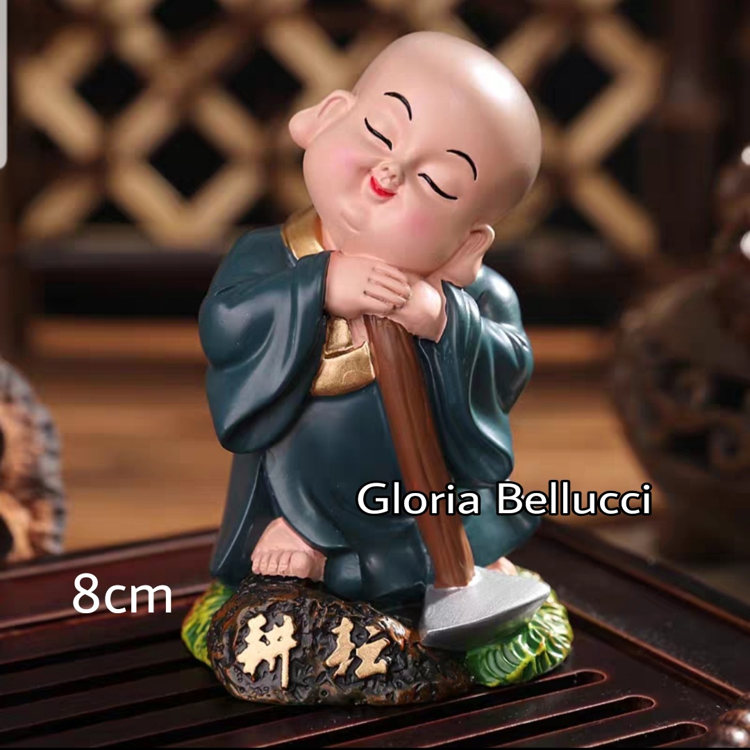 patung pajangan biksu kungfu miniatur shaolin car dashboard mobil interior dekorasi rumah