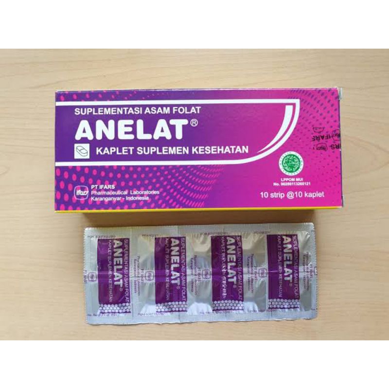 Anelat Asam Folat 1 Mg - Suplemen Kesehatan (Strip 10 Kaplet)