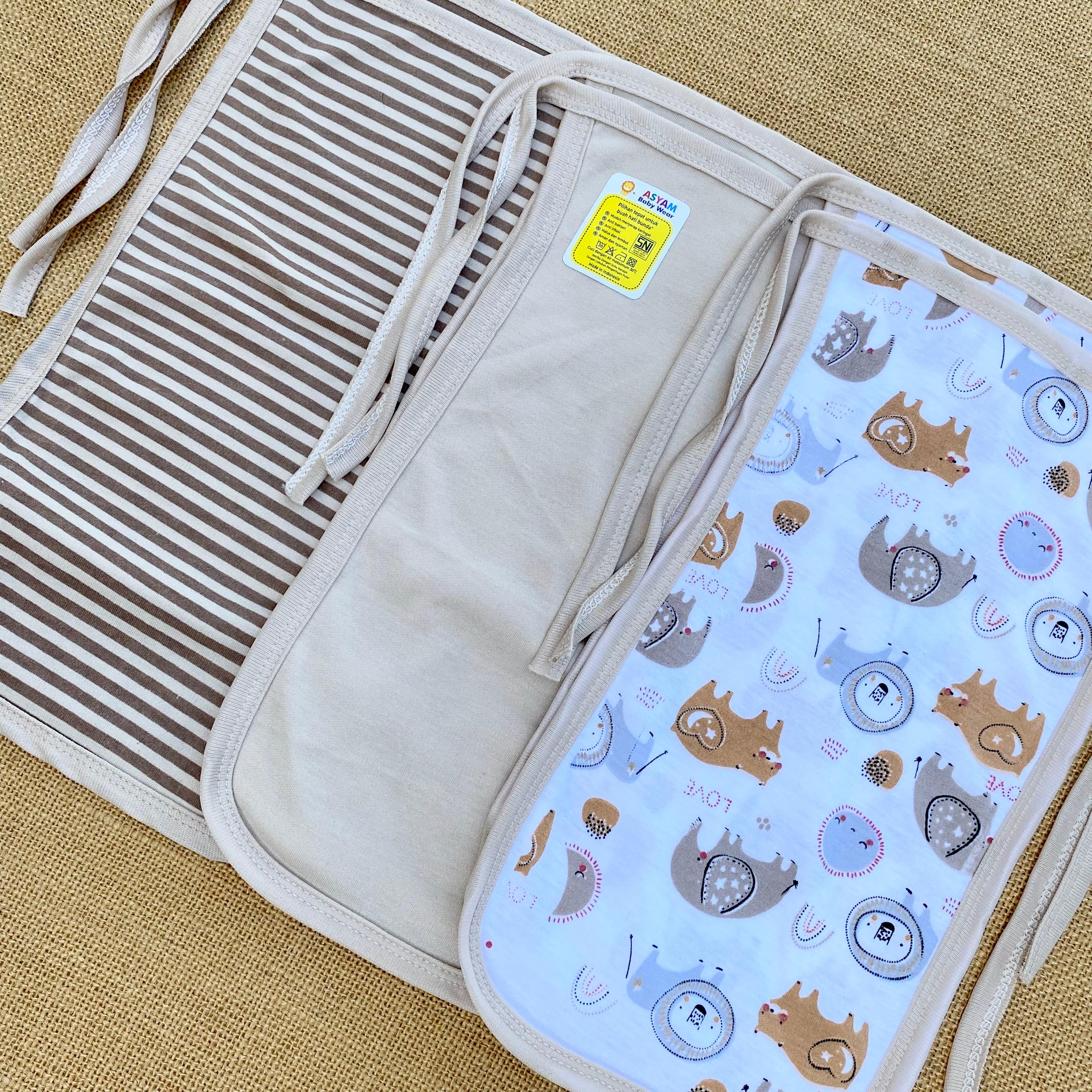 6/12 Pcs Popok Kain Popok Tali Bayi Baru Lahir Perlengkapan Bayi Newborn Popok Kain Bayi Series Cream Popok Bayi - ASYAM BABY