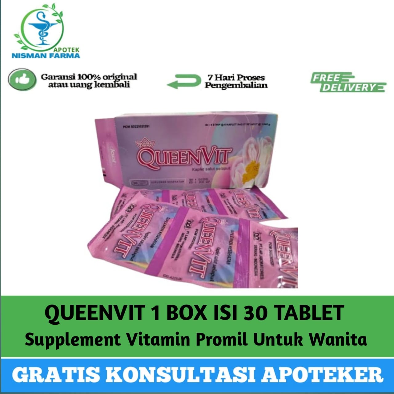 QUEENVIT 30 TABLET - Suplemen Vitamin Promil Untuk Wanita