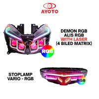 HEADLAMP AYOTO VARIO 125 150 SET BARU FULL 4 MATRIX BEAM GANDA 90 WATT 130 WATT RGB LASER LED SEIN RUNNING SISTEM PREMIUM PLUG AND PLAY