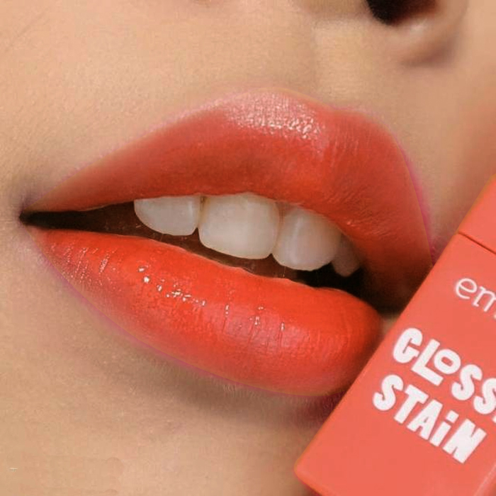 Emina Glossy Stain Lip Tint 3 gr - Glossy Finish Tersedia 5 varian warna ( Auntum Bell, Apple Shower, Candy Rain, Peach Sprinkles, Spring Dazzles)