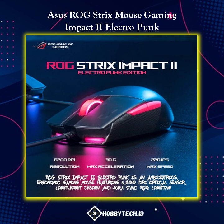 ASUS ROG Strix Impact II Electro Punk Gaming Mouse