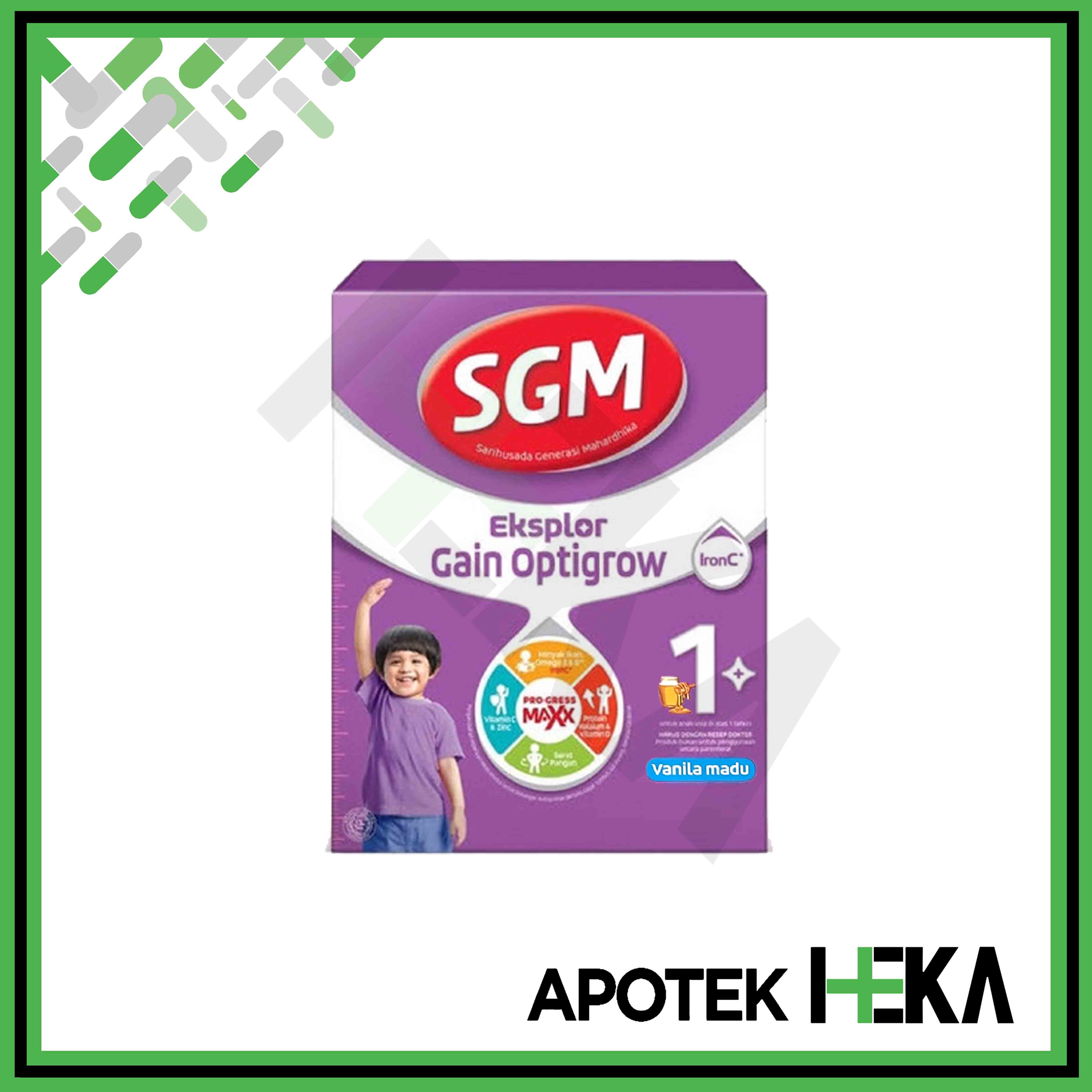SGM Eksplor Gain Optigrow 800 g Vanila Madu - Susu Pertumbuhan
