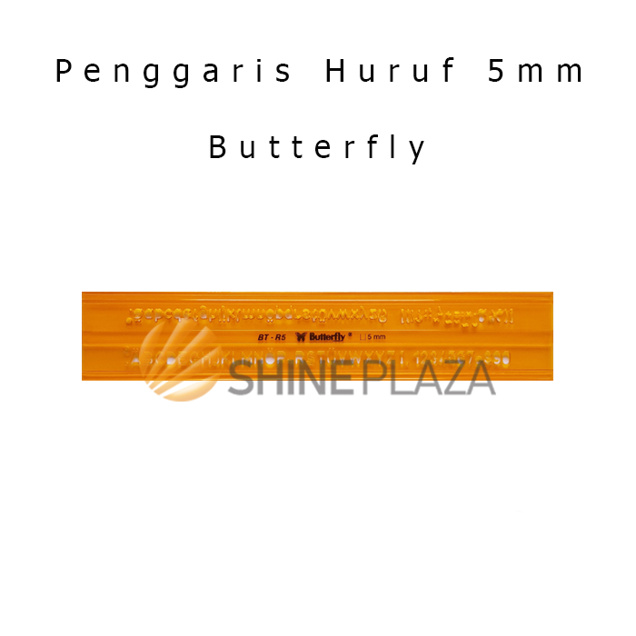 Mal Cetakan Huruf Butterfly 5mm BT-R5 - Penggaris Teknik Letter Template Mall Sablon 5 mm