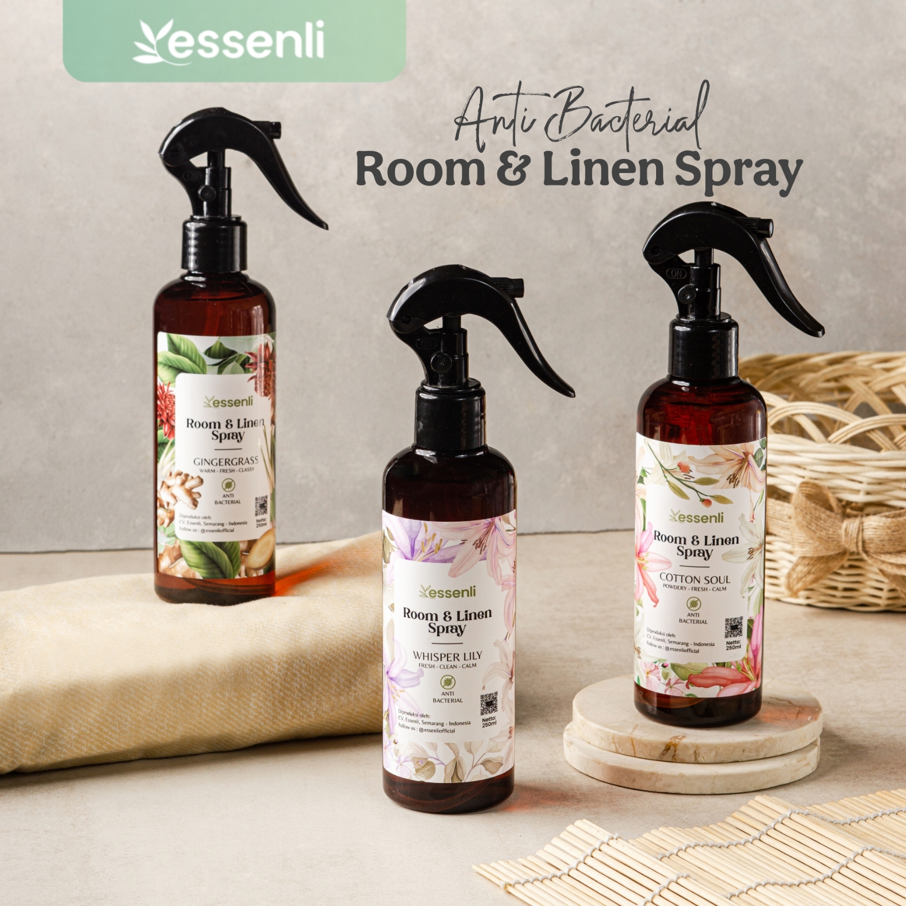 ESSENLI Room and Linen Spray Anti Bacterial Multipurpose