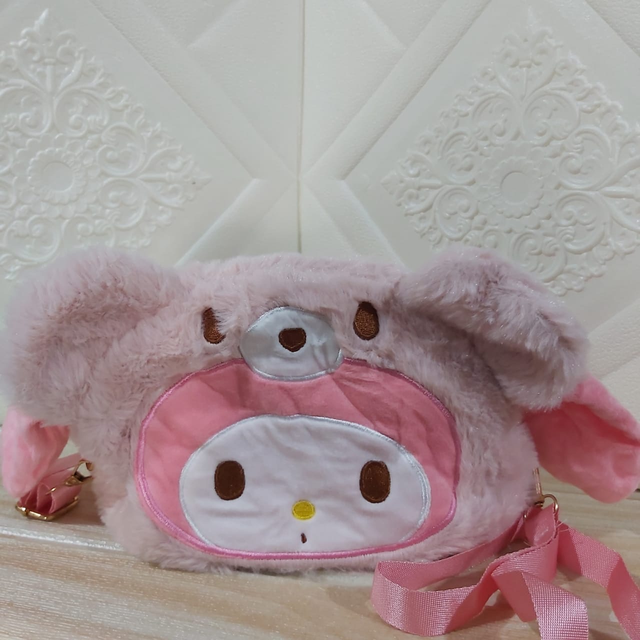 Tas Boneka Cartoon Lucu dan Mewah Bahan Plush Model Selempang