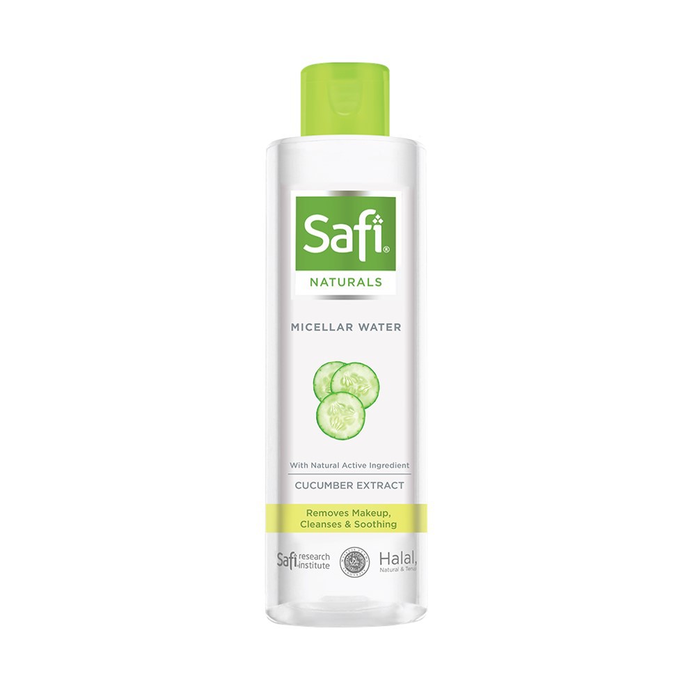 Safi Naturals Micellar Water With Cucumber100 ml 200 ml / Pembersih Makeup Aroma Mentimun / Timun untuk Kulit Normal