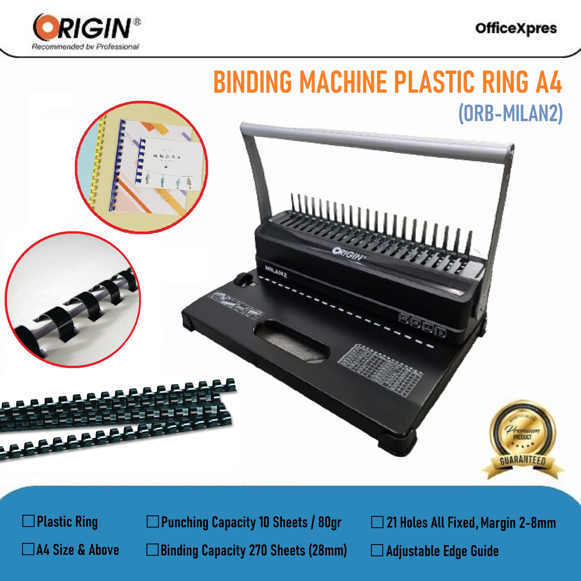 Mesin Jilid Kawat 3:1 dan 2:1 / Jilid Spiral / Alat Jilid / Binding Machine / Mesin Binding MONACO 2 in 1 Origin