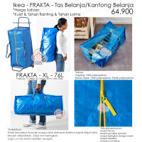 FRAKTA BRATTBY - Tas Kantong Kantung Kantong Karung Belanja barang kuat Serba Guna Serbaguna Biru - Grocery Laundry Foldable Bag dilipat