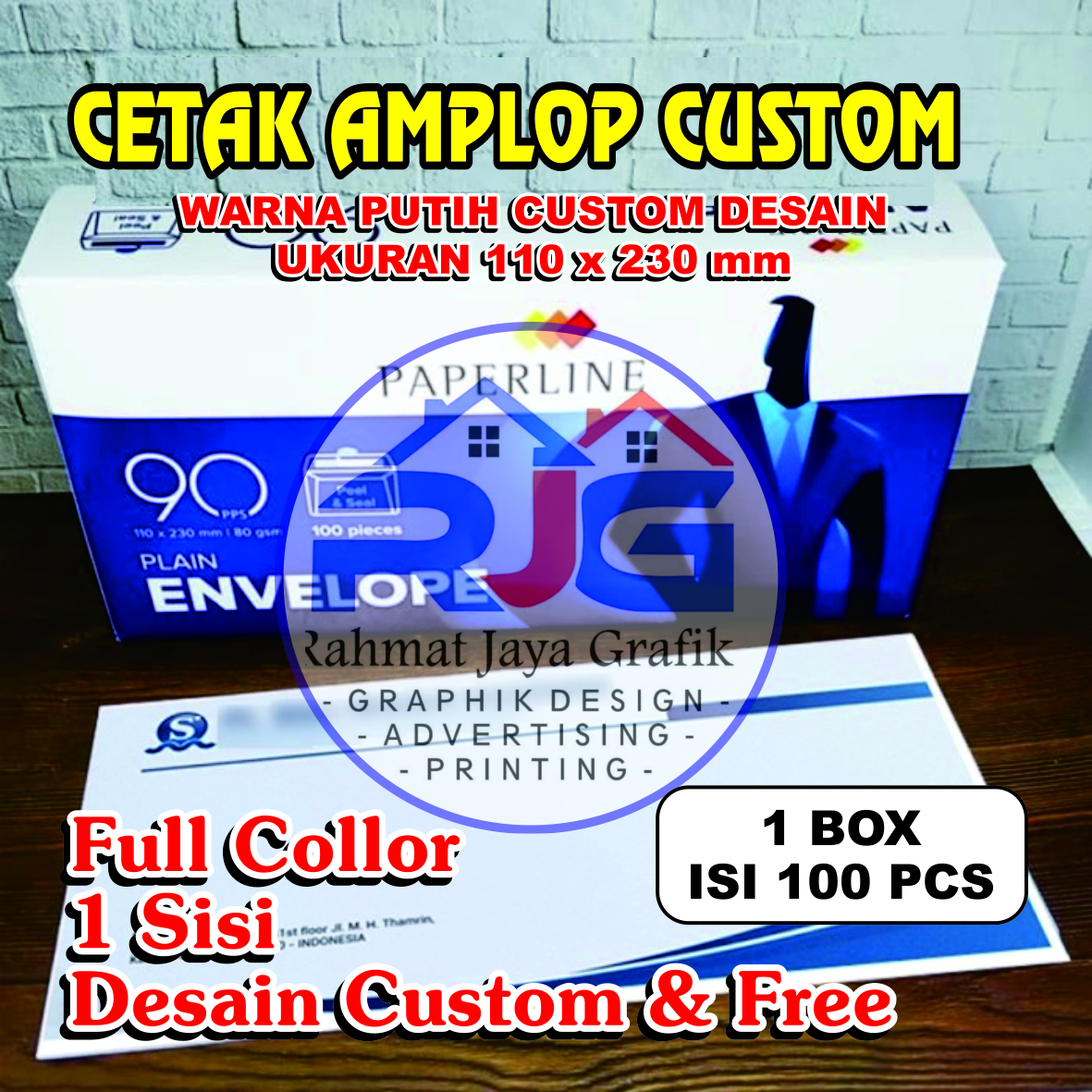 cetak amplop custom nama intasi perusahaan amplop custom amplop nama kondangan amplop putih 1 box