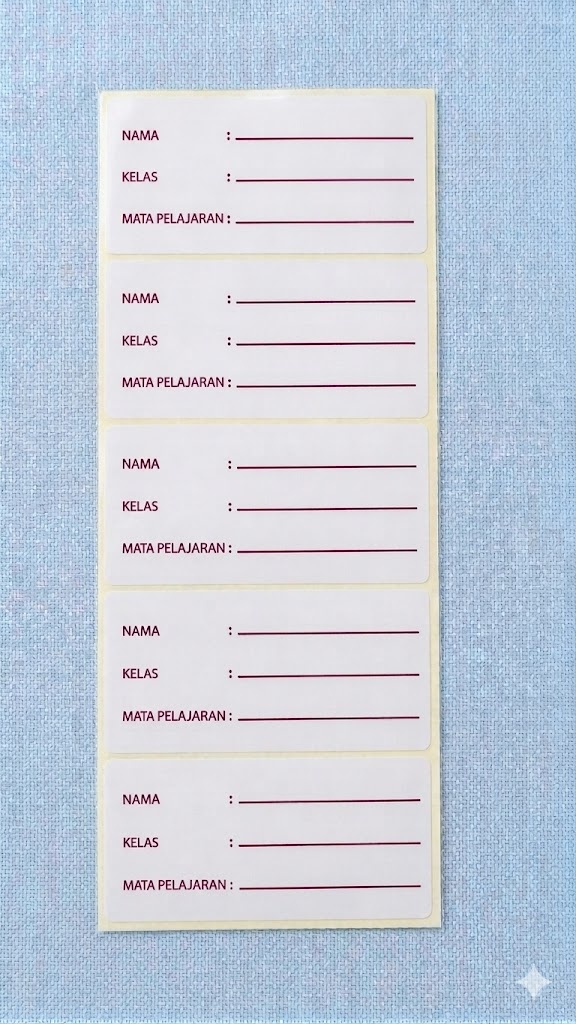 Stiker Nama Buku Mapel Sekolah – Label Sticker Mata Pelajaran Anak