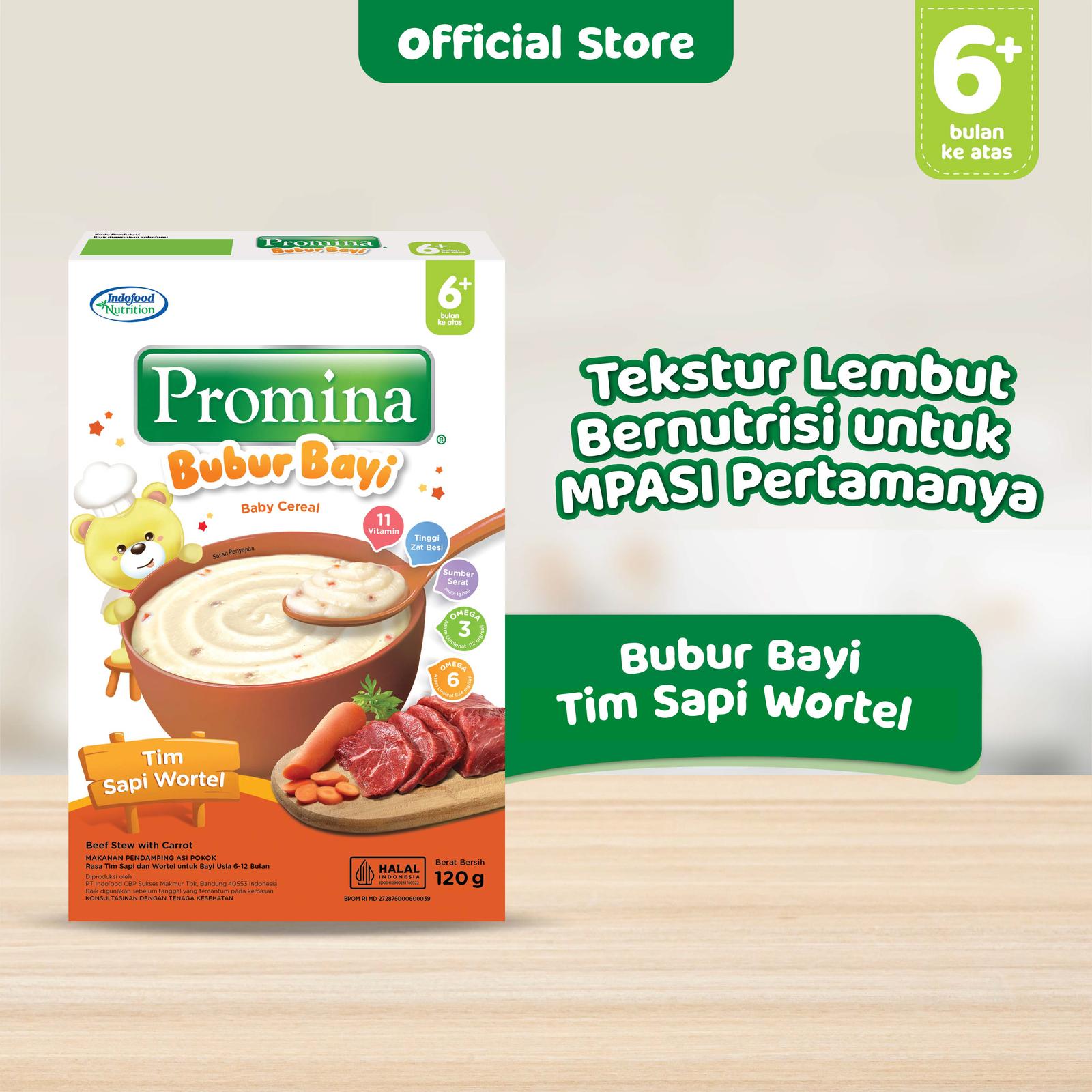 Promina Bubur Bayi MPASI 120g 6+ Bulan – Bubur Instan Bayi Bergizi | Tekstur Halus | Beragam Varian Rasa - Lavie Baby House
