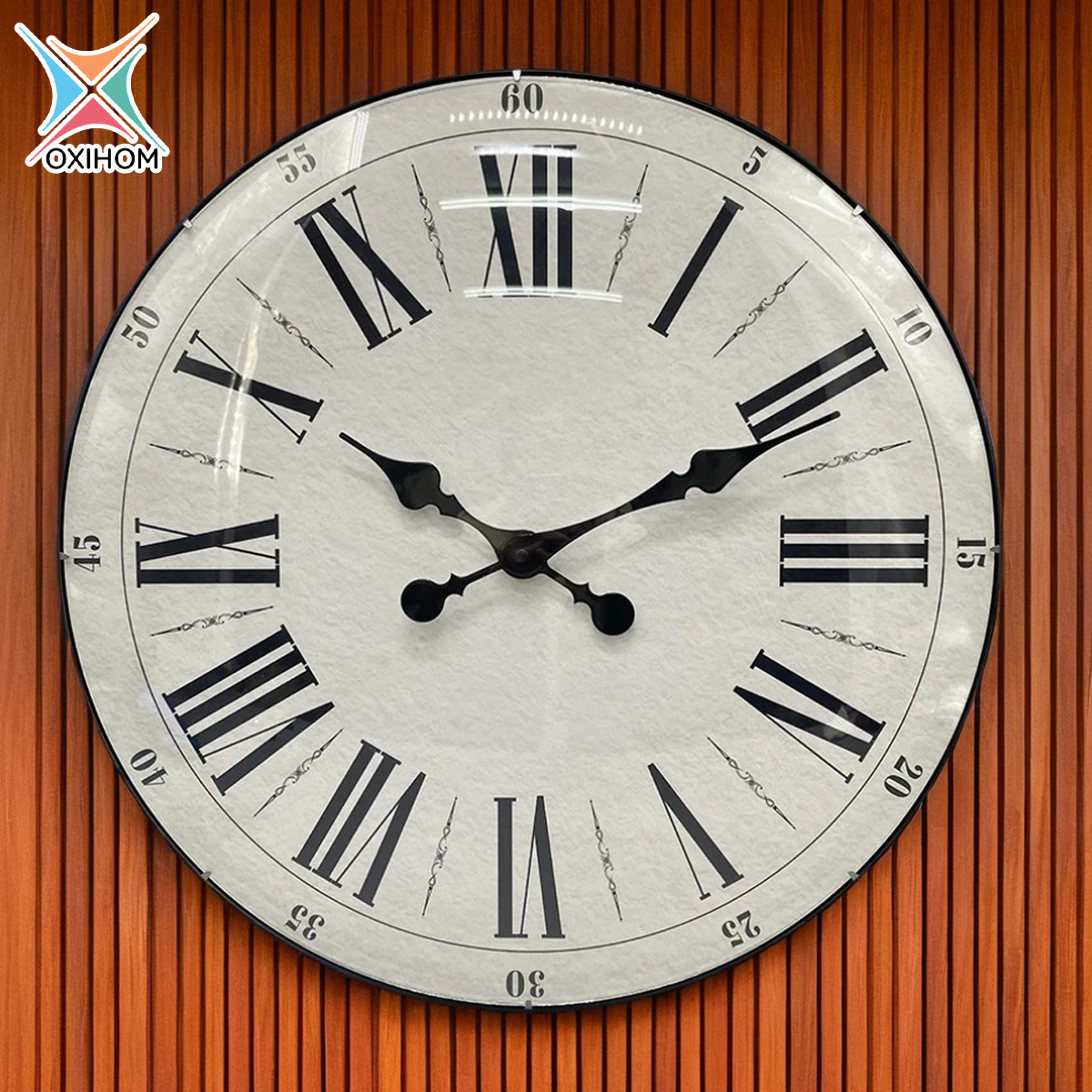 Oxihom Jam Dinding Bulat 50cm Jam Dinding Silent Vintage Aesthetic Mewah Modern Estetik Jam Dinding Besar Jumbo