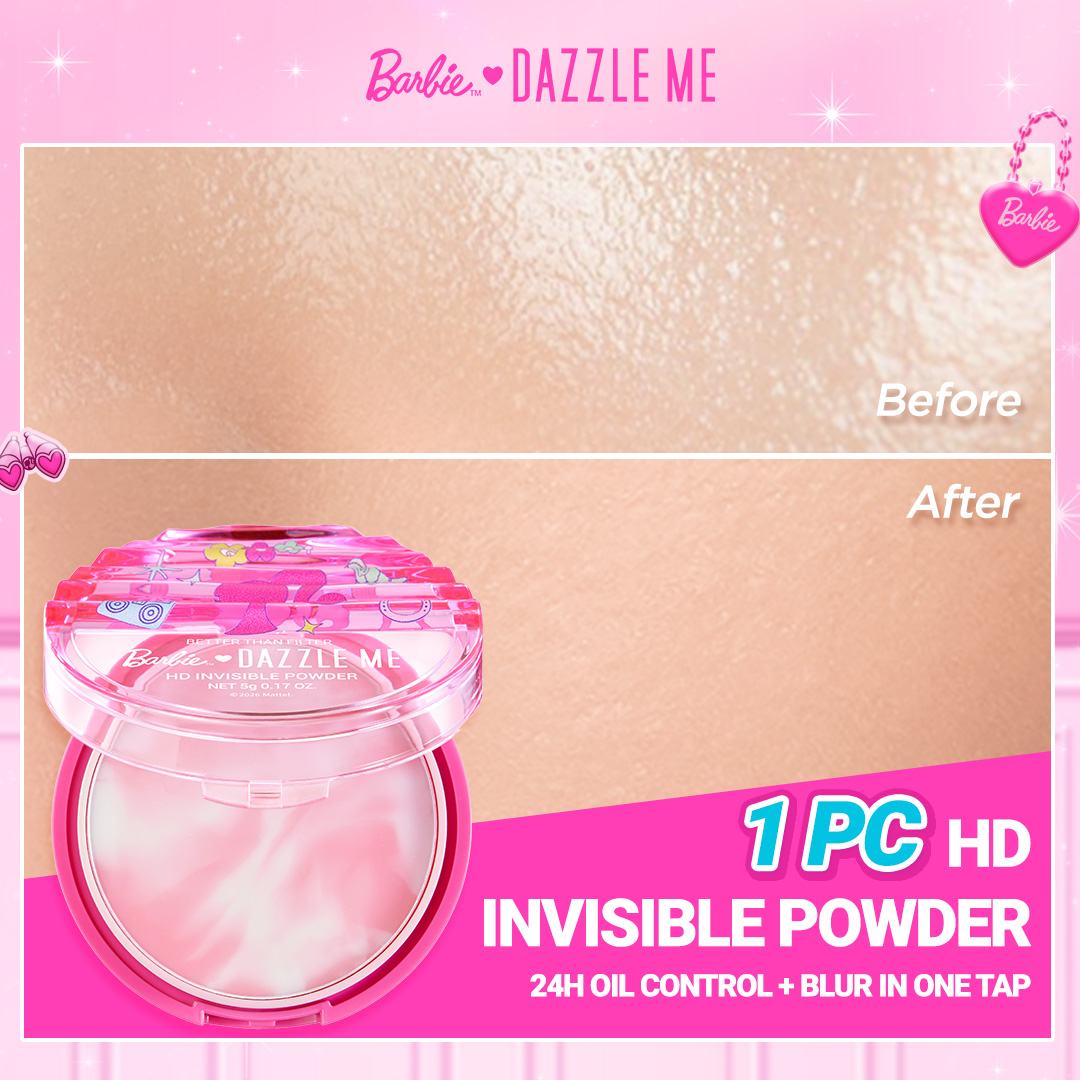 [NEW LAUNCH] Barbie x Dazzle Me Better Than Filter HD Invisible Powder 24H Dual Oil Control hasil...